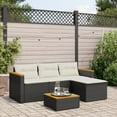 thumbnail image 1 of vidaXL 3 Piece Garden Sofa Set with Cushions Black Poly Rattan, 1 of 5
