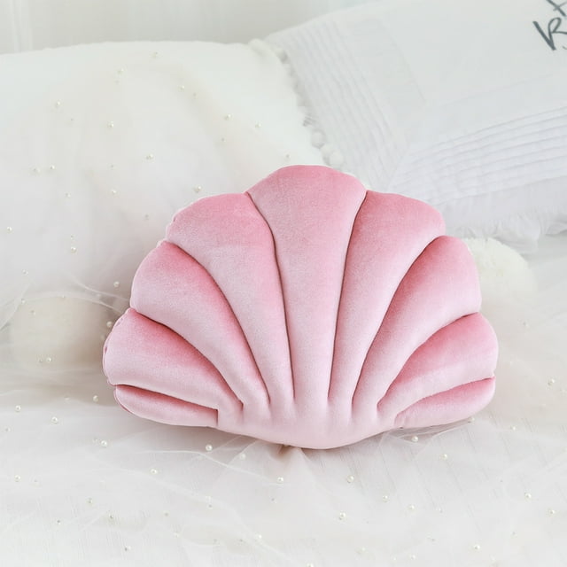 Almohada decorativa con forma de concha marina, almohada de playa, almohada de terciopelo suave, decoración marina, cojines para sofá cama, almohadas para el hogar
