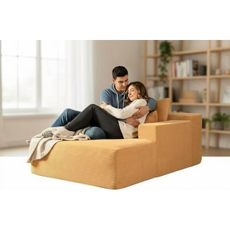 Miniyam 66 x 49 in Oversized Chaise Lounge with 2 Pillows, No