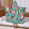 thumbnail image 5 of German Shepherd Dog and Flower Hooded Bath Towel，50"x30" for Ages 3 To 12 Kids, Quick Dry Lightweight Soft Microfiber Hood Beach Towel Cover Up for Kids, 5 of 7