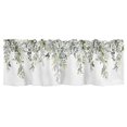 thumbnail image 1 of Sage Green Curtain Valance for Windows Watercolor Eucalyptus Leaf Rod Pocket Valance Window Treatmen, 1 of 5
