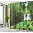 thumbnail image 5 of Ambesonne Scenery Shower Curtain, Spring Botanic Forest, 69"Wx70"L, Green and White, 5 of 5