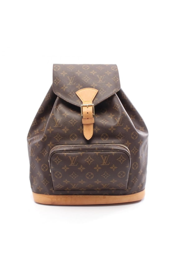 Pre-Owned Louis Vuitton Montsouris GM Backpack Bag, PVC-Coated Canvas and Leather,... (Fair)