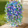 thumbnail image 4 of 6 Pcs Artificial Pansy Hanging Vine, 69.53" UV Resistant Hanging Flowers for Outdoors, Faux Silk Violet Flowers with Eucalyptus Leaves, Fake Wall Floral for Indoor Patio Porch Garden, Fall Decor, 4 of 4