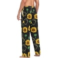 thumbnail image 5 of Men's Pajama Pants with Pockets Sleepwear Lounge Pants Stretch Casual Sunflower Polygonal, 5 of 6