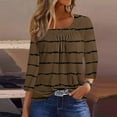 thumbnail image 1 of Fiudx Ofertas Flash Del Día Blusa de Manga 3/4 a La Moda para Mujer, Camiseta Estampada, Top Informal, 1 of 5