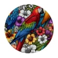 thumbnail image 2 of PIKWEEK  Parrots Fitted Round Table Cloth Exotic Beautiful Flower Branch Bright Colorful Nature Wild Animal Art Elastic Stretch Tablecloth, 2 of 7