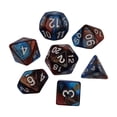 thumbnail image 1 of 7x Polyhedral Dices Smooth D4-D20 for entertainment toys Math Teaching Bar Table Board Games Dark Red Blue, 1 of 7