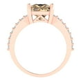 thumbnail image 4 of 2.43ct Princess Cut Yellow Moissanite 14k Pink Rose Gold Engraving Statement Bridal Wedding Designer Ring Size 5.5, 4 of 5