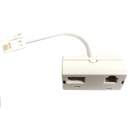 Telephone Socket Connection - White RJ45 Plug to BT RJ11 Socket Telephone Secondary Adapter