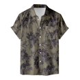 thumbnail image 5 of Hawaiian Shirt for Men Summer Short Sleeve Button Down Lapel Collar Floral Print Casual Beach Shirt Vacation Outfits, 5 of 6