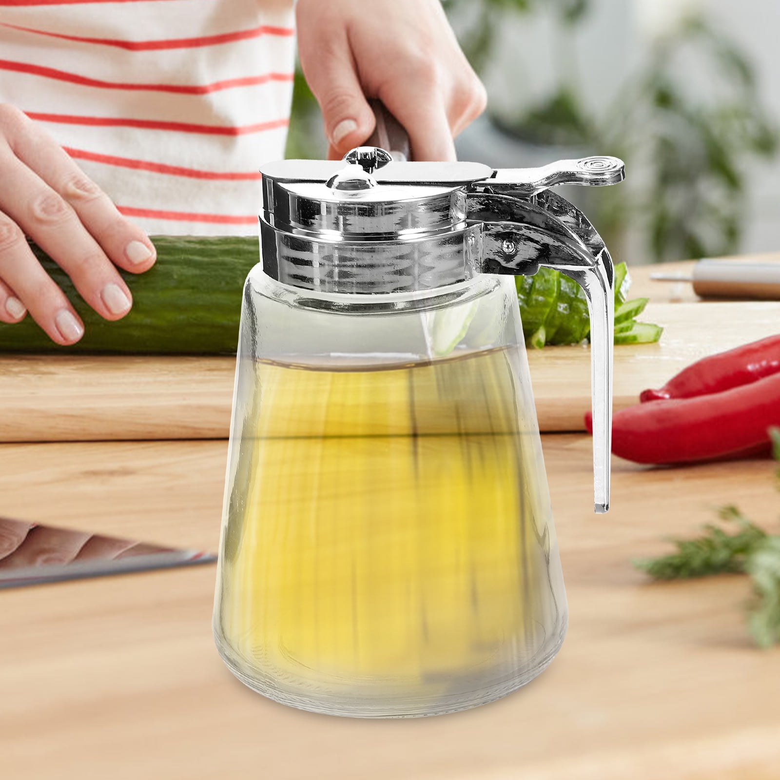 2 Pcs Coffee Syrup Dispenser Condiment Sugar Pot Simple Creamer Versatilen Canister Glass Bottle