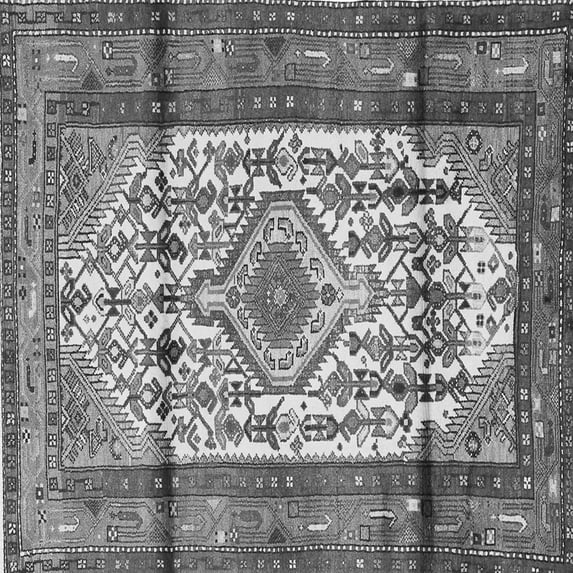 Ahgly Company Indoor Square Persian Gray Traditional Area Rugs, 4' Square