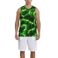 thumbnail image 4 of Easygdp Green Lightning Men's Mesh Basketball Jersey Quick Drying Sleeveless Shirts Fitted Muscle Tank Tops Sport Round Neck T-Shirt - Small, 4 of 9