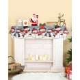 thumbnail image 2 of Blue Christmas Snowman Fireplace Mantel Scarf Table Runner, Snowflake Winter Winter Garland Mantel Top Tablerunners Dresser Scarves Cover Decorations for Windows Party Living Room 60''x17'', 2 of 6