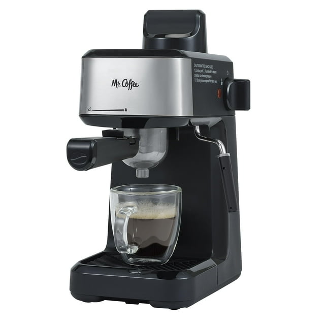 Máquina de café espresso Mr. Coffee, 4 tragos, vapor con jarra para hacer espuma