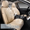 thumbnail image 2 of Beige Car Seat Covers for Hyundai Genesis 2009-2016 Car Seat Cover , Waterproof Faux Leather, Full Set of 5 Seats, Non-slip, Easy to Clean and Install, Protect and Upgrade Seats, 2 of 7