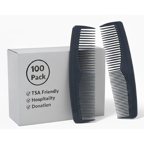 100 Pack Fine Pocket Combs for Hair Grooming, Combing, Travel, Hotel, Charity Donation, Beauty Hair Salon, Barber, Men and Women