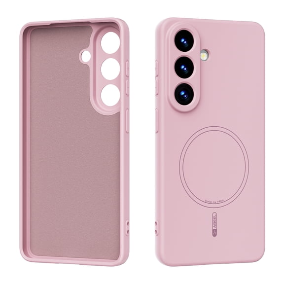 Soft Magnetic Case Compatible with Samsung Galaxy S26, Skin Friendly Shockproof Ultra Slim Silicone Rubber Microfiber Lining Lightweight Protective Boys Girls Phone Case Cover, Pink
