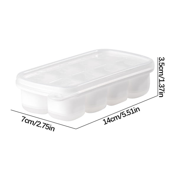 AJKSFHIU Ice Cube Tray with Lid and Bin,ice cube trays for freezer,8 Cavity Easy Ice Pop Out Silicone Ice Cube Trays for Freezer with Cover,Stackable Storage Compact Ice Bucket Kits for Popsicles