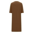 thumbnail image 6 of Sakmal Long Moo Moos for Women Lightweight Brown Full Zip Sleep Dress Long Sleeve Solid Nightgowns with Pockets, 6 of 6