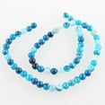 thumbnail image 2 of 1strand Natural Striped Agate/Banded Agate Round Bead Strands Dyed Deep Sky Blue 6mm Hole: 1mm about 62pcs/strand 14.8 inch, 2 of 2