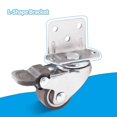 thumbnail image 4 of HSHDLDF 4 Pcs 1 Pouces Roulettes Pivotantes en L avec Frein, Roues Silencieuses en Caoutchouc TPE Boîtier en Métal Roulette de Remplacement pour Meubles Lit de Bébé Armoire Chariots Chariot Table, Capacité de Charge 240 Lb, 4 of 7