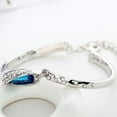 thumbnail image 5 of Ayyufe Women Silver Plated Crystal Chain Bangle Cuff Bracelet, 5 of 7