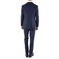 thumbnail image 3 of Ferrecci Men's Mason Slate Blue Wool Slim Fit Notch Lapel 2 Piece Suit with Matching Flat-Front Dress Pants (42 Short), 3 of 7