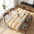 thumbnail image 3 of Burnt Orange Striped Table Cloth Waterproof Tablecloths, Farmhouse Vintage Stripes Tablecloth Dining Table Cover for Kitchen Party Tabletop Outdoor, Rectangle Tablecloth 60x120 Inch, 3 of 9