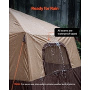 VEVOR Camping Tent, 8 Person Inflatable Cabin Tent with Rechargeable Pump, TPU Air Tube & 4 Large Mesh Windows, Portable Easy Setup Waterproof with Carry Bag for Family Outdoor Camping & Hiking,Beige