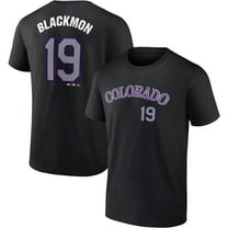 Men's Fanatics Charlie Blackmon Black Colorado Rockies Road Name & Number T-Shirt