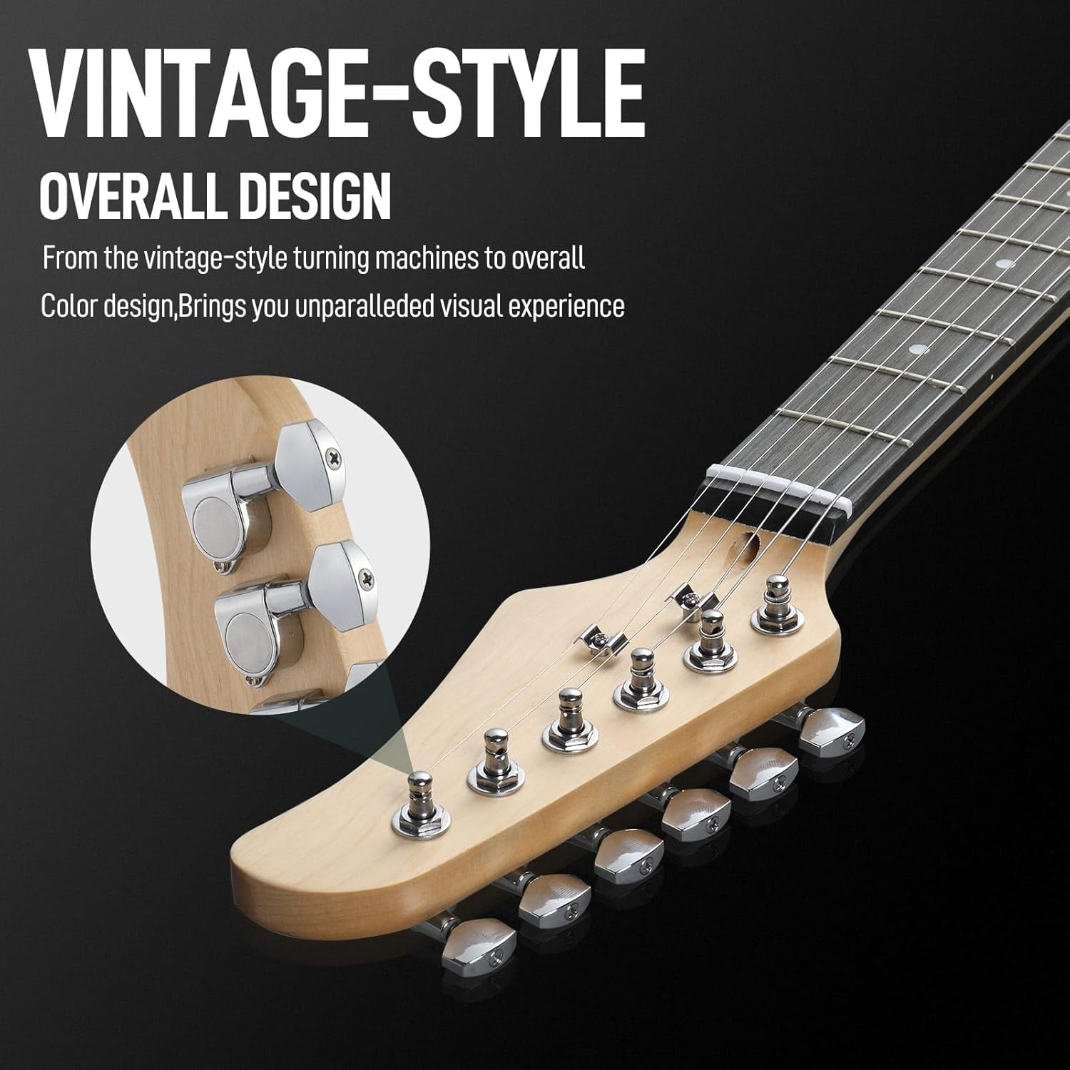 HarmonyStrings 39 Inch Rosewood Fingerboard Electric Guitar,Electric Guitar Beginner Kit Solid Body Full Size Pick Up for Starter, with Bag, Picks, Capo, Strap, Cord,Allen Wrench, Tremolo Arm Blue