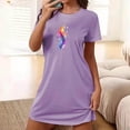 thumbnail image 1 of Camisón corto de talla grande para mujer, camisón de manga corta con estampado de pecho a la moda, camisón para mujer, 1 of 7