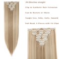 thumbnail image 4 of MY-LADY 8PCS Synthetic Clip in Hair Extensions Double Weft Full Head HairPiece Straight Natural Black Brown Blonde, 4 of 8
