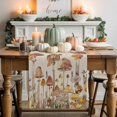 thumbnail image 2 of Fall Table Runner Thanksgiving Mushroom Maple Leaf Table Runners Watercolor Plants Cotton Linen Dresser Scarf Kitchen Dining Table Decor for Fall Holiday Party Decor 13x90 Inch, 2 of 9