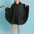 thumbnail image 2 of Cnbwig Toddler Rain Jacket Girls Raincoat Solid Color Cape Raincoat Hooded Rain Wear Lightweight Pullover Outdoor Play School Daily Use Loose Waterproof Outdoor Rainwear A Black 9-11 T, 2 of 8