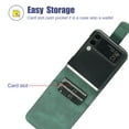 thumbnail image 6 of Allytech Case for Samsung Galaxy Z Flip 4 2022, Z Flip 4 Case with Card Holder Premium PU Leather Flip Wallet Shockproof Case for Samsung Z Flip 4, Green, 6 of 6