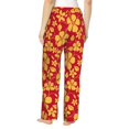 thumbnail image 2 of Bingfone Pajamas for Women,Red Vintage Flowers Pajama Pants with Pockets-Small, 2 of 7