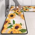 thumbnail image 2 of Kitchen Rugs Sets Of 2,Leaf Newspaper Text Sunflower Pattern Anti Fatigue Kitchen Mat Rugs Non Slip Washable,Decorative Kitchen Floor Mats for Kitchen,Sink,Laundry,17"x47"+17"x47", 2 of 5