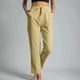thumbnail image 1 of Pntutb Mujeres Sólido Algodón Lino Tobillo-Longitud Pantalones Pokets Casual Elástico Pantalones Largos Pantalones Pntutb Pntutb-8197, 1 of 8