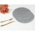thumbnail image 4 of REGALWOVEN Round Placemats Set of 6 Placemats for Kitchen Dining Table Decor Washable Table Placemats Wipeable Table Mat Silver Gray 14*14in, 4 of 5