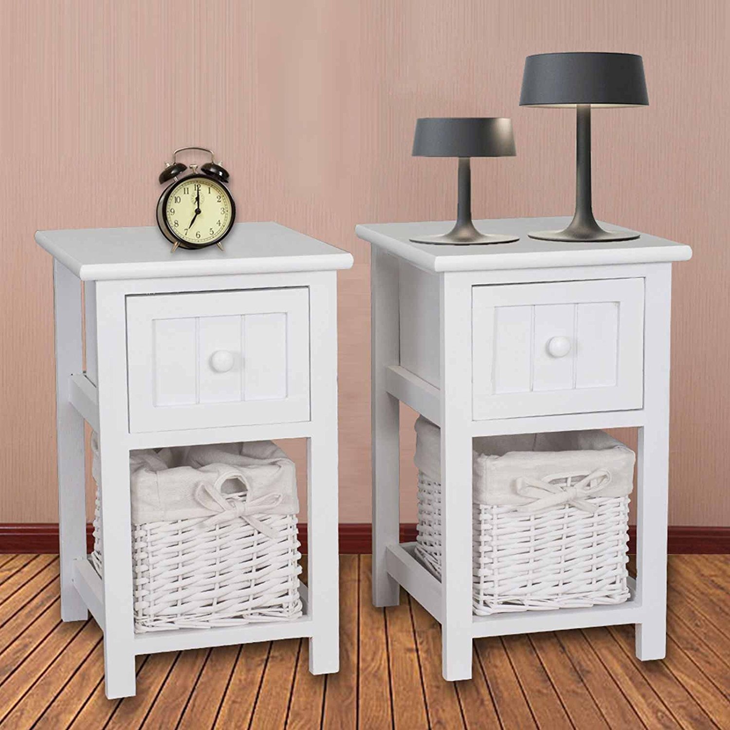 Mecor Set of 2 Nightstand End Side Table Bedroom Bedside Home Furniture