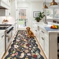 thumbnail image 6 of YOUFORTONG 3x8 Washable Kitchen Runner Rug, Vintage Floral Scalloped Low Pile Carpet, Non Slip Stain Resistant Thin Rug for Hallway Entryway Laundry Bathroom Bedroom,Black, 6 of 8