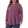 thumbnail image 2 of DARING DIVA Women's Plus Blouse Cowl Neck Casual Tunic Tops with Pockets 3X Purple, 2 of 6