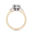 thumbnail image 4 of AFFY Three Stone Engagement Ring for Women Center 8MM Cushion or Baguette and Round Lab Created Moissanite Wedding Rings Jewelry Gift for Her In 14K Solid Rose Gold Size 9.5, 4 of 6
