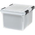thumbnail image 1 of File Box WeatherPro File Organizer Plastic File Box for Letter/Legal File Water Document Box Durable Lid Gasket Seal w/ Secure Buckles Stackable Clear L ( US Qt), 1 of 9