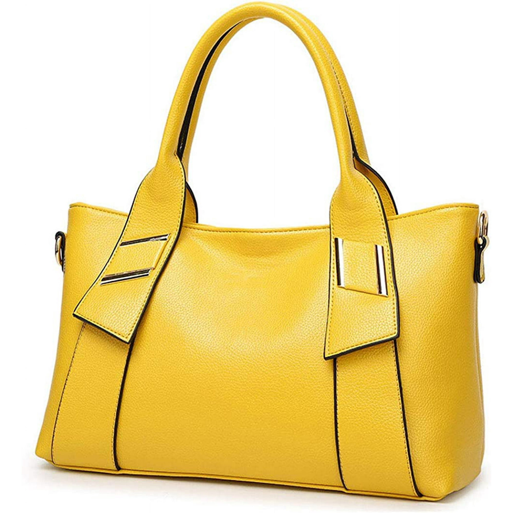 Yellow leather tote bag new arrivals