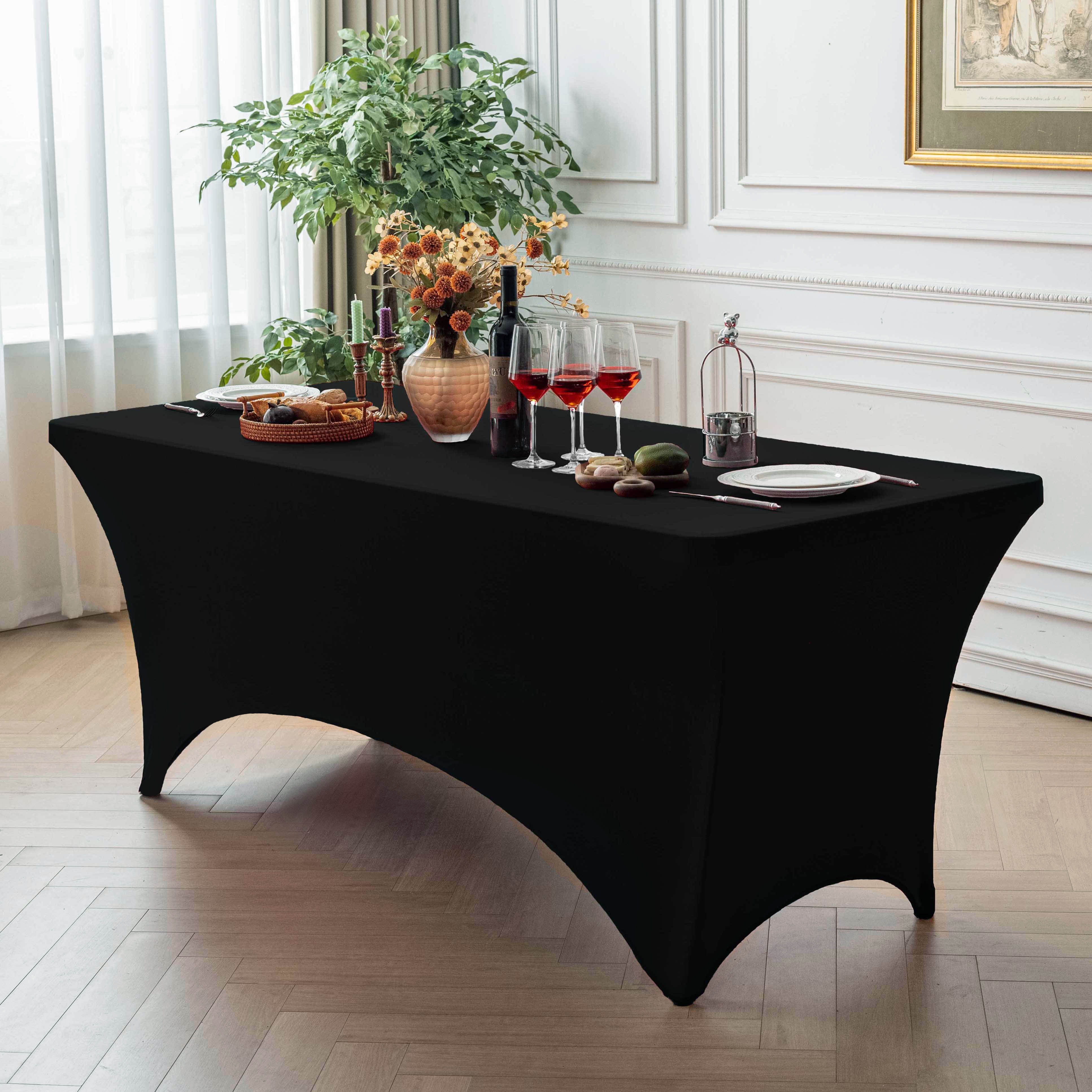 2Pack Spandex Waterproof Table Covers 4ft，Spandex 4ft Waterproof Table Cove Supero 2Pack Waterproof Spandex Table Cover for 6FT Table Universal Fitted  Stretch Tablecloth for Party, Banquet, Wedding and Events-Fuchsia :