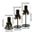 thumbnail image 3 of 3-Piece Christmas Taper Candle Holder Set, Iron Stands with Bow, Pinecone and Berry Accents for Tabletop and Mantel Decor, Green, 3 of 6